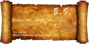 Baszler Irén névjegykártya